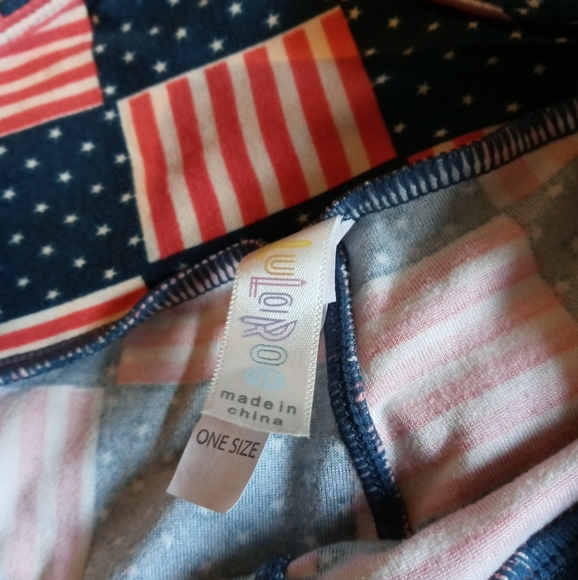 LuLaRoe red white and blue American flag leggings - Picture 3 of 4